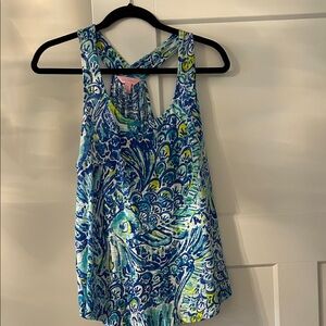 Lilly Pulitzer Blue and Green Patterned Top